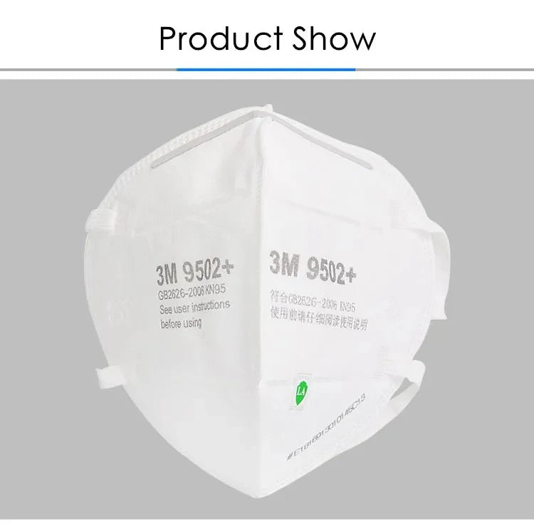 3M KN95 Face Mask 9501+/9502+ Original Adult Reusable Earloop Headband Approved Wide Soft Band Particles Filtering 95% 50Pcs/bag