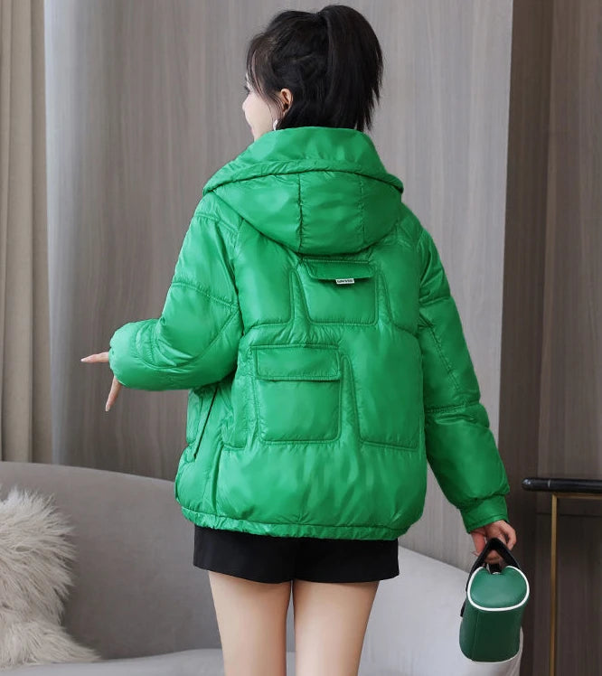 Coats New In Winter Puffer Hooded Coat For Women 2025 High Quality Parkas Demi-season Black Promotion Padding Woman Down Jacket