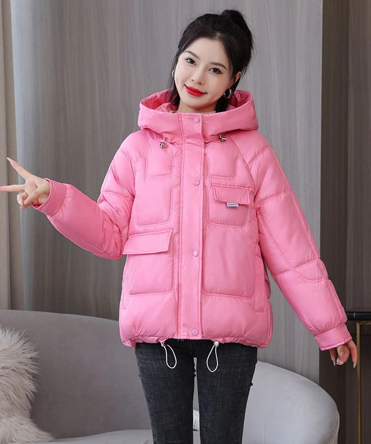 Coats New In Winter Puffer Hooded Coat For Women 2025 High Quality Parkas Demi-season Black Promotion Padding Woman Down Jacket