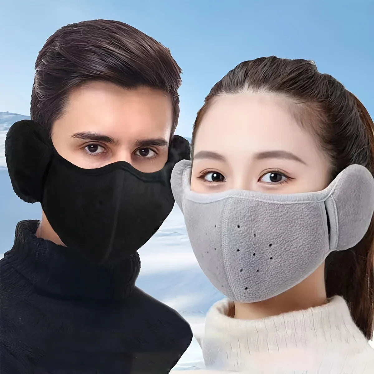 Winter Electric Bike Ear Warmer Windproof Face Mask MenThickened Winter Anti-Freeze Headband Neck Gaiter Breathable Warmer Mask