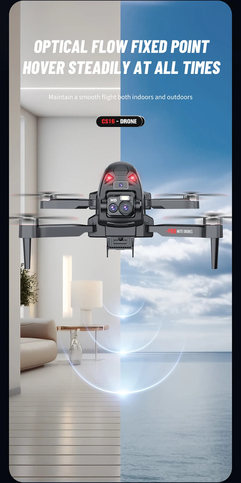 CS16 drone double camera, four sides to avoid obstacles, suitable for beginners Christmas, Thanksgiving, Halloween, gift toys