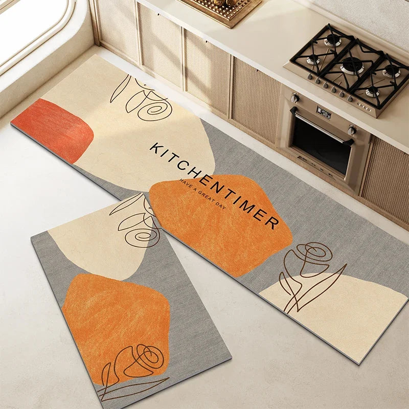 Kitchen Carpet Long Rug Waterproof Pvc Floor Mat Non-slip Leather Home Decoration Oil-proof Foot Mats Alfombra De Cocina 주방 깔개