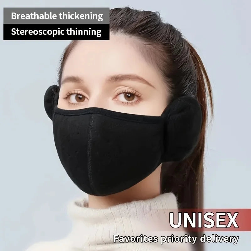 Winter Electric Bike Ear Warmer Windproof Face Mask MenThickened Winter Anti-Freeze Headband Neck Gaiter Breathable Warmer Mask
