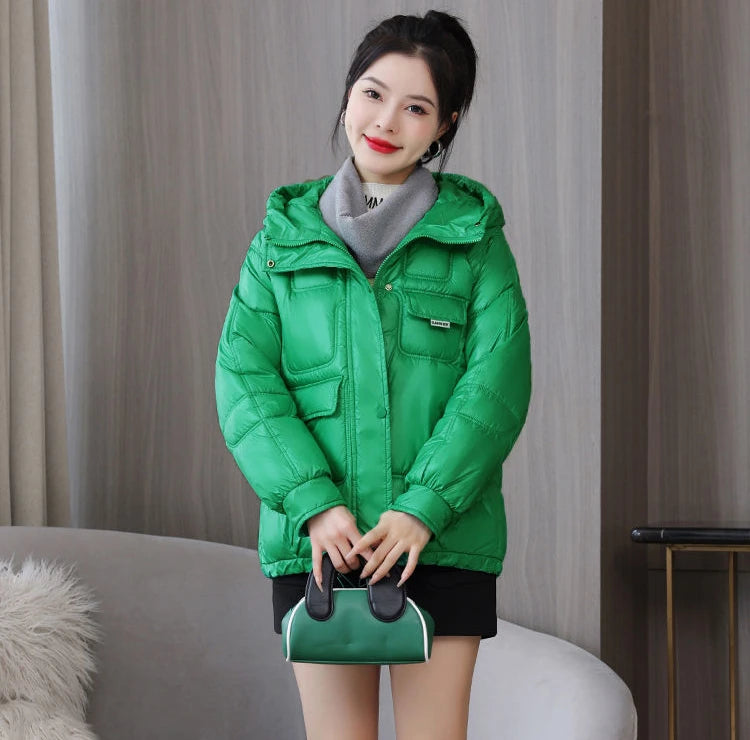 Coats New In Winter Puffer Hooded Coat For Women 2025 High Quality Parkas Demi-season Black Promotion Padding Woman Down Jacket