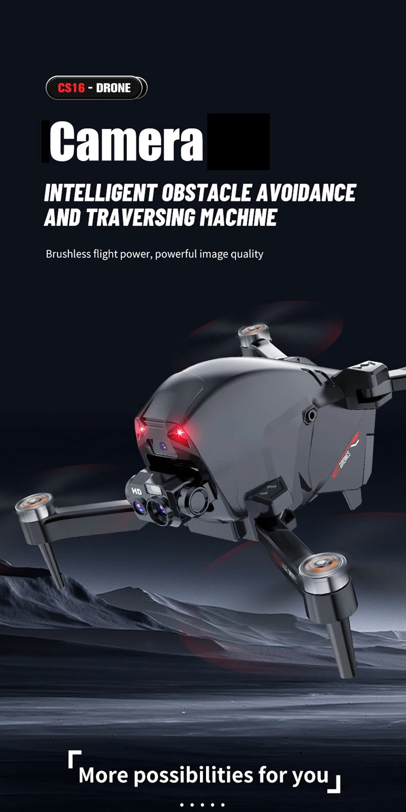 CS16 drone double camera, four sides to avoid obstacles, suitable for beginners Christmas, Thanksgiving, Halloween, gift toys