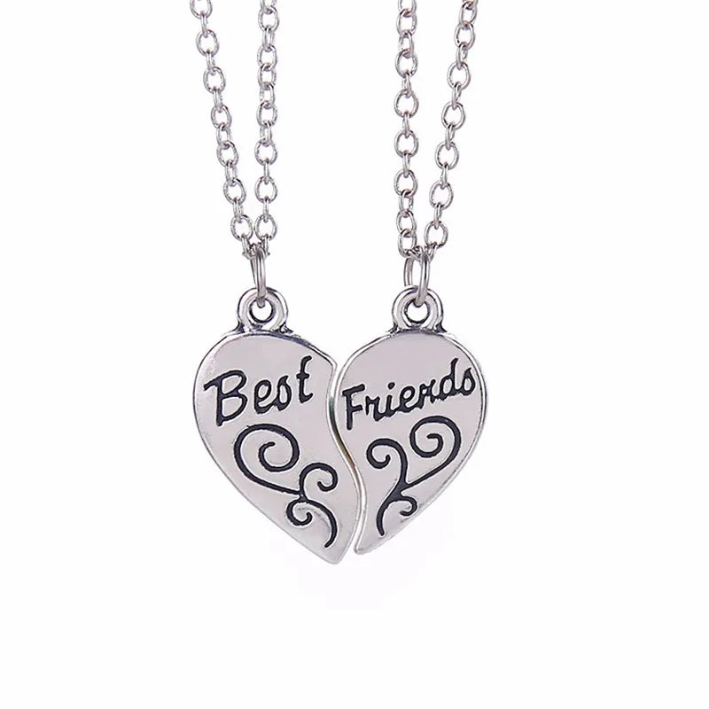 2pcs/set Splicing Necklace Necklace Heartbroken Pendant Necklace Men And Women Best Friends BFF Friendship Birthday Jewelry Gift